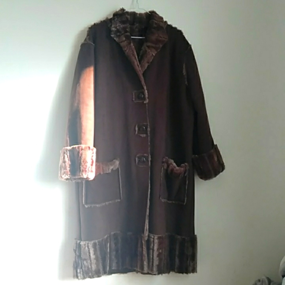 NWNT Winter Shamwa coat brown large size